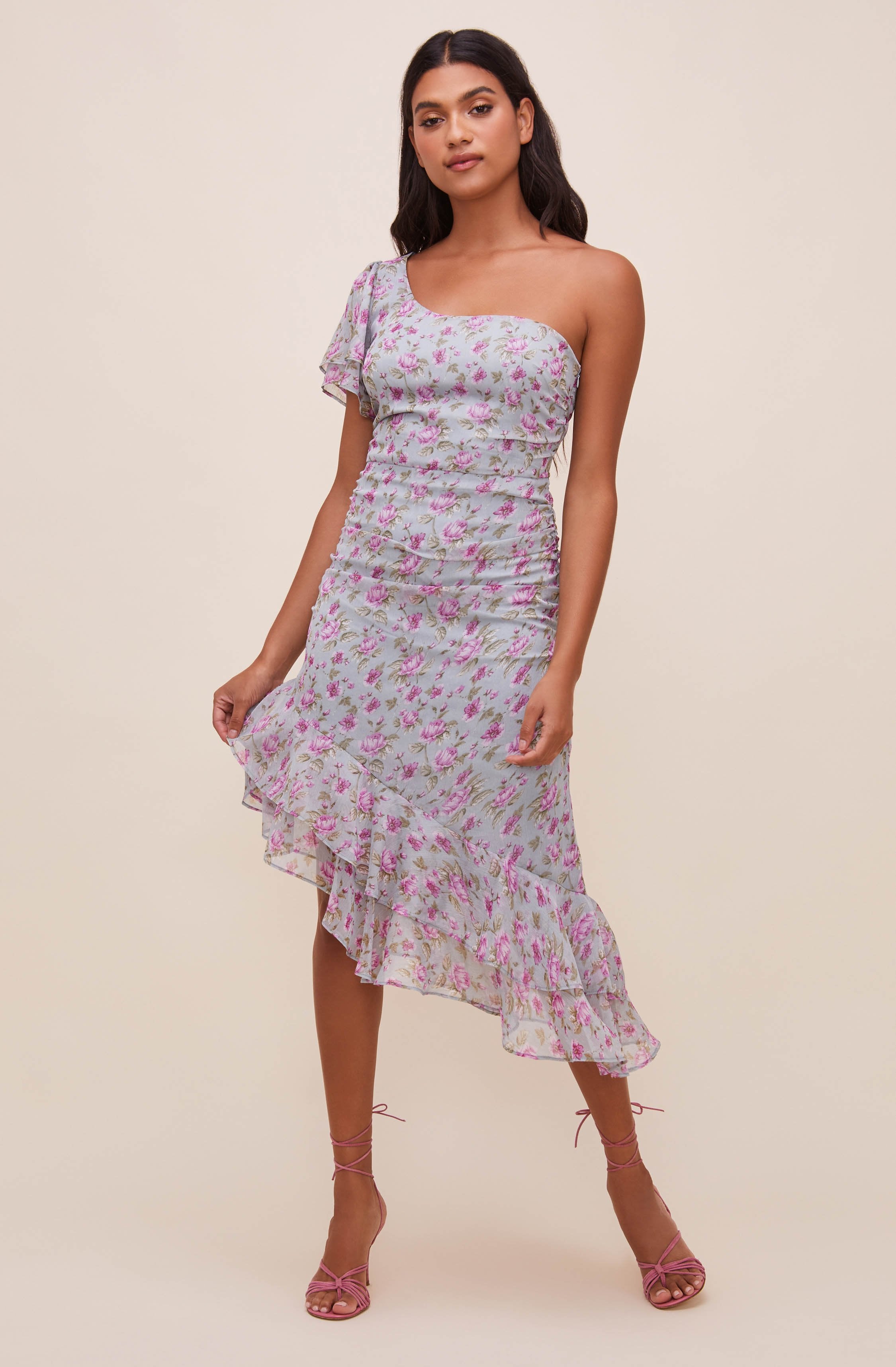 Lisa Floral One Shoulder Dress – ASTR ...
